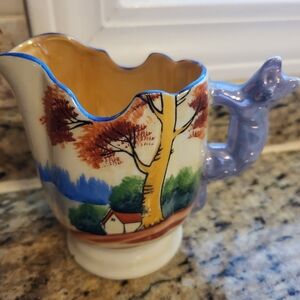 CLEARANCE Charming Ceramic Pitcher with Cat Handle